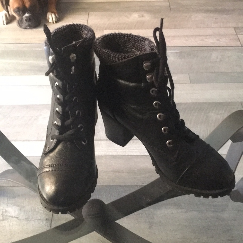 Bamboo Baxter Lace-up Ankle Combat Boots